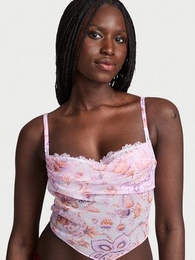 Victoria's Secret Floral Lace-Trim Camisole in Lilac & Blush